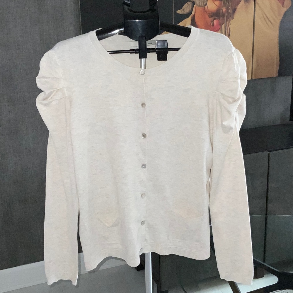 Oui Oatmeal heathered cardigan - L